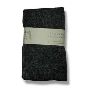 Swedish Stockings NWT Travel Socks Charcoal Gray Organic Cotton Cozy‎